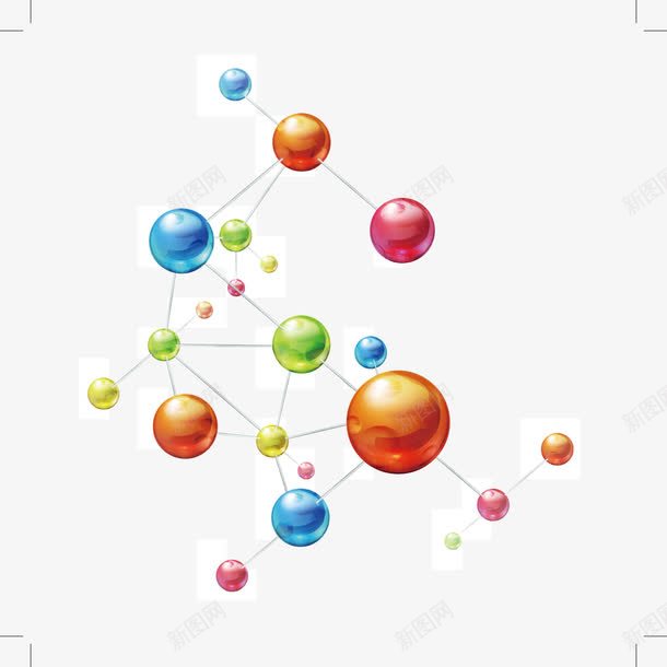 彩色立体3d球png免抠素材_新图网 https://ixintu.com 3d立体球 分子 化学学科 化学式 物理 物理元素 物理学 球体 生物科学