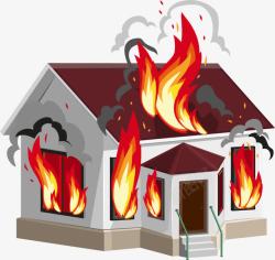 房子火灾财产保险中的火险矢量图高清图片
