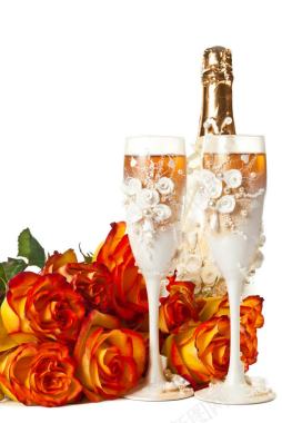 玫瑰花花瓶婚礼背景摄影图片