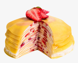 新鲜班戟甜品草莓千层班戟高清图片