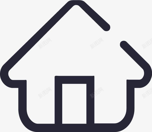 手绘黑色线条房子图标png_新图网 https://ixintu.com 图标 房子 线条 黑色