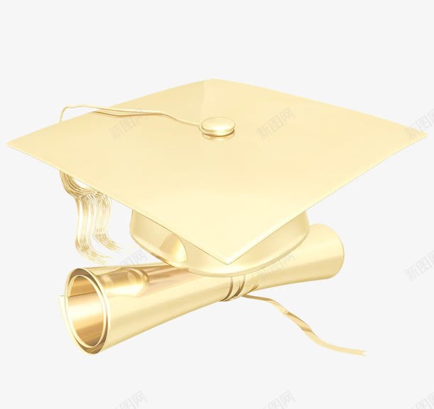 金色帽子png免抠素材_新图网 https://ixintu.com 大学毕业 大学生毕业 学士帽子 手绘帽子 毕业拍照