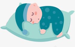宝宝枕头睡觉的卡通小宝宝高清图片