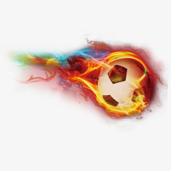 世界杯装饰卡通火焰足球装饰插画高清图片
