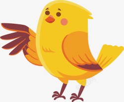 花和小鸟动画可爱黄色小鸟矢量图高清图片
