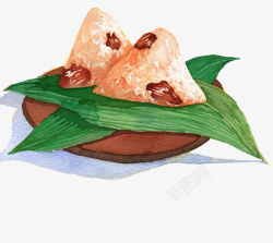 木勺和大米矢量插画彩色手绘粽子美食元素高清图片
