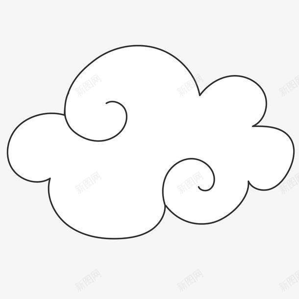 手绘线描云朵png免抠素材_新图网 https://ixintu.com 云彩 云朵 云朵简笔画 儿童画 卡通云朵 白色云朵 线描云朵