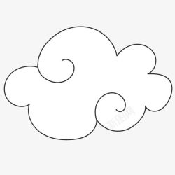 白色线描手绘线描云朵高清图片