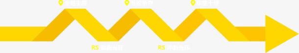 螺旋折线黄色箭头png免抠素材_新图网 https://ixintu.com 折线 箭头 螺旋 黄色