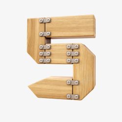 木质字母D木板数字5高清图片