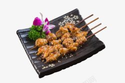 香菇滑鸡串烧鸡软骨日式料理元素高清图片