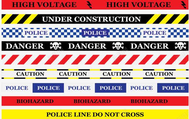 警所风格警戒线png免抠素材_新图网 https://ixintu.com 分界线 危险区域 禁止入内 禁止进入 红黑警戒带 蓝白格 警戒带 黄黑 黄黑斜纹