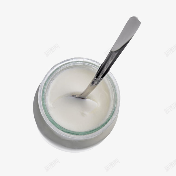 玻璃罐装着的酸奶和勺子实物png免抠素材_新图网 https://ixintu.com 俯视 健康 勺子 牛奶 美味 美食 营养 食品药品 食物 食用 饮用