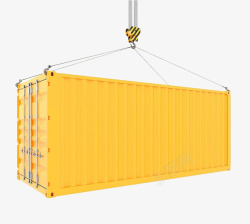 黄色集装箱吊起来的黄色集装箱高清图片
