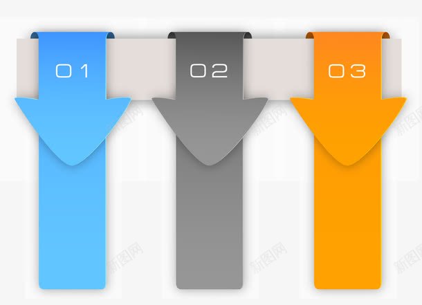 三色箭头png免抠素材_新图网 https://ixintu.com PNG图片 举例 橙色 灰色 编号 蓝色 边框