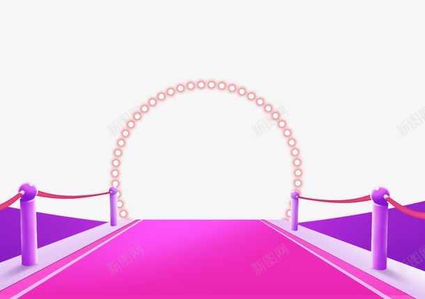 卡通拱门桥png免抠素材_新图网 https://ixintu.com 卡通 婚庆舞台 拱门 效果图 粉色地毯