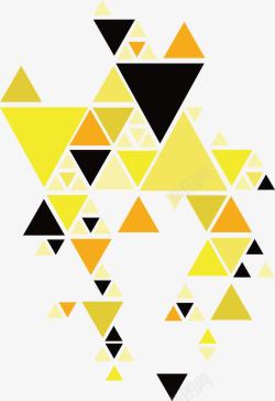 暗色系三角背景黄色系三角形花纹高清图片