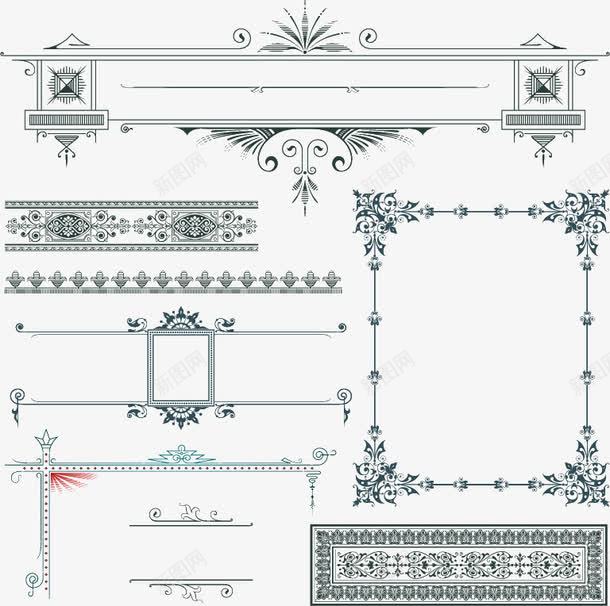 各类边框装饰png免抠素材_新图网 https://ixintu.com 分割线 装饰 边框