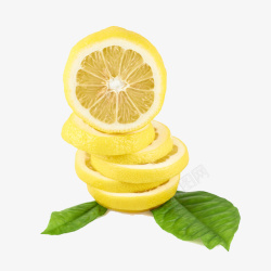 黄柠檬切片特写新鲜柠檬片微距特写高清图片
