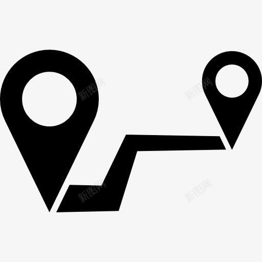 路的两个占位符图标png_新图网 https://ixintu.com 图标 地图和国旗 旅游 旅游点 符号 距离 路 道路 道路之间