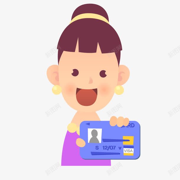 拍身份证png免抠素材_新图网 https://ixintu.com 女孩 拍照 摄像 证件 证件插画 身份证