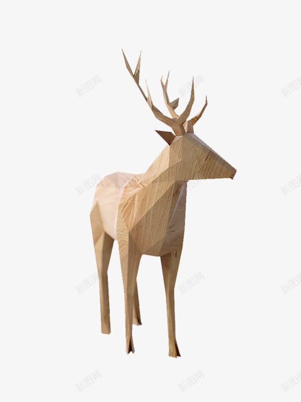 木雕麋鹿png免抠素材_新图网 https://ixintu.com 创意 创意木制品 动物 动物木雕 木制品 木材