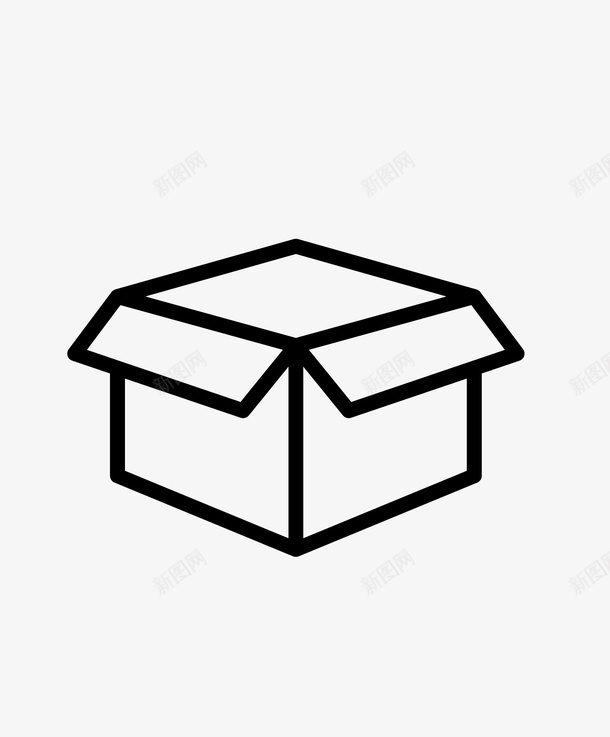 黑色线条勾画的箱子图标png_新图网 https://ixintu.com 包装盒 包装设计 卡通手绘 箱子 箱子简笔画 线稿 装饰图