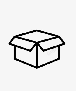 包装盒装饰黑色线条勾画的箱子图标高清图片