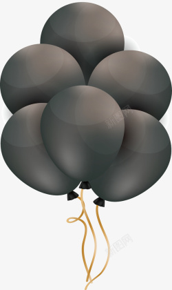 黑色促销气球束矢量图素材