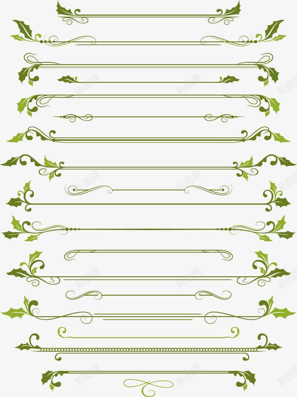 植物花纹png免抠素材_新图网 https://ixintu.com 向量 底纹边框 标签徽章 树叶 植物 流行元素 矢量素材 绿色 设计元素 集合