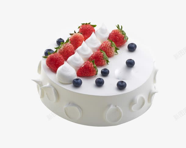 水果蛋糕png免抠素材_新图网 https://ixintu.com 奶油 水果装饰 白色 草莓