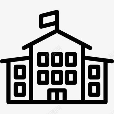 小学学校的建筑标志图标图标