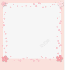 春天粉色花朵边框素材