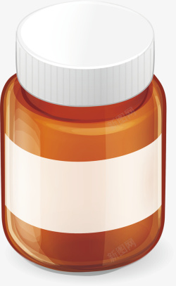 棕色药瓶棕色的医院药瓶卡通矢量图高清图片