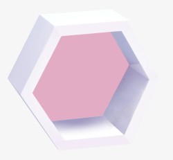 粉色立体六边形素材