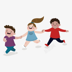 运动游戏儿童玩耍跑步插画矢量图高清图片