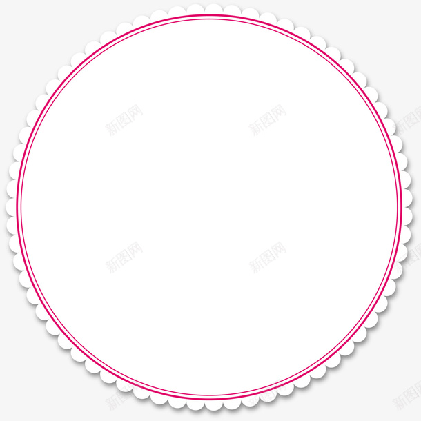 粉色花边标志png免抠素材_新图网 https://ixintu.com 圆圈标志 圆形标签 粉色标志 线条圆圈 花边标签 装饰图案