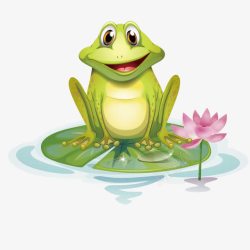 荷塘装饰一只青蛙高清图片