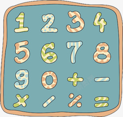 小学数学卡通数学符号数字高清图片