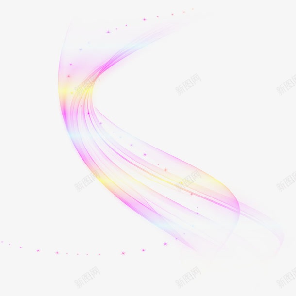 发光S曲线png免抠素材_新图网 https://ixintu.com 发光线 彩色 手绘 线条