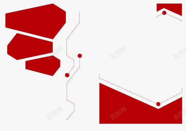 红色几何体png免抠素材_新图网 https://ixintu.com 几何体 科技 简约 红色
