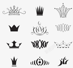 皇族皇冠标志手绘简图图标高清图片