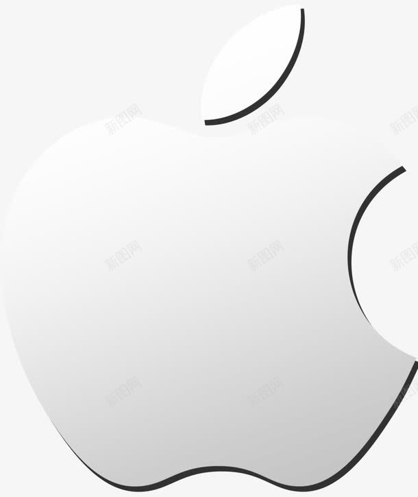 亮白色苹果logo图标png_新图网 https://ixintu.com logo素材 亮白色 商标素材 手绘素材 苹果图标素材