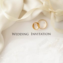 结婚穿的衣服幸福的戒指婚礼邀请卡高清图片