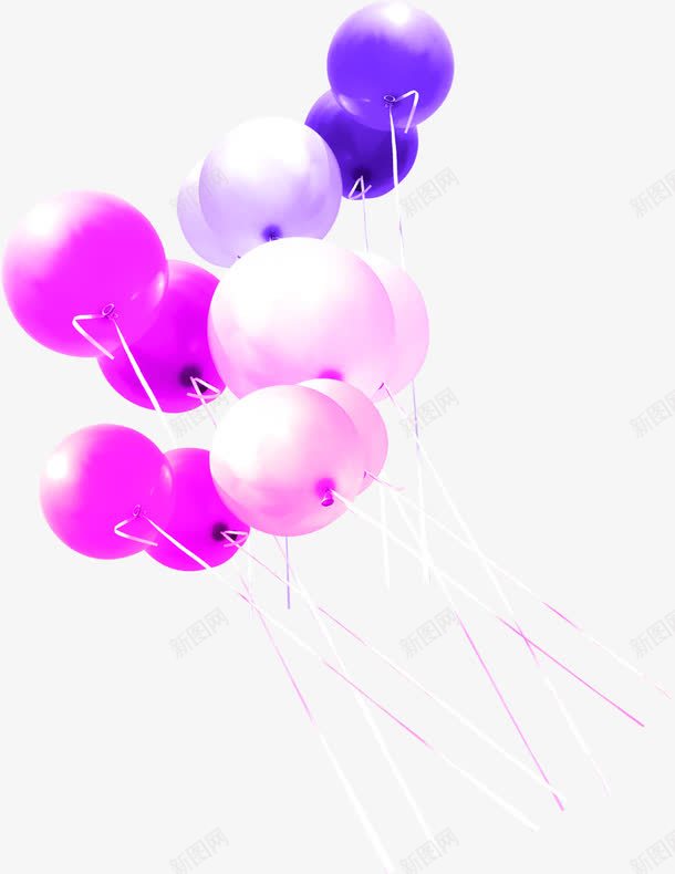 白色粉色紫色气球png免抠素材_新图网 https://ixintu.com 气球 白色 粉色 紫色