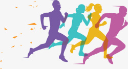 坚持健身的人彩色跑步运动健身高清图片