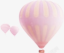 粉红热气球飞翔素材