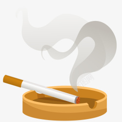 点燃的香烟手绘禁止吸烟世界无烟日高清图片