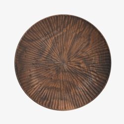 日式盘子黑胡桃木雕刻圆盘高清图片