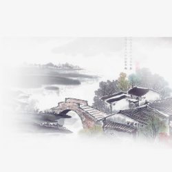 山水墨画素材